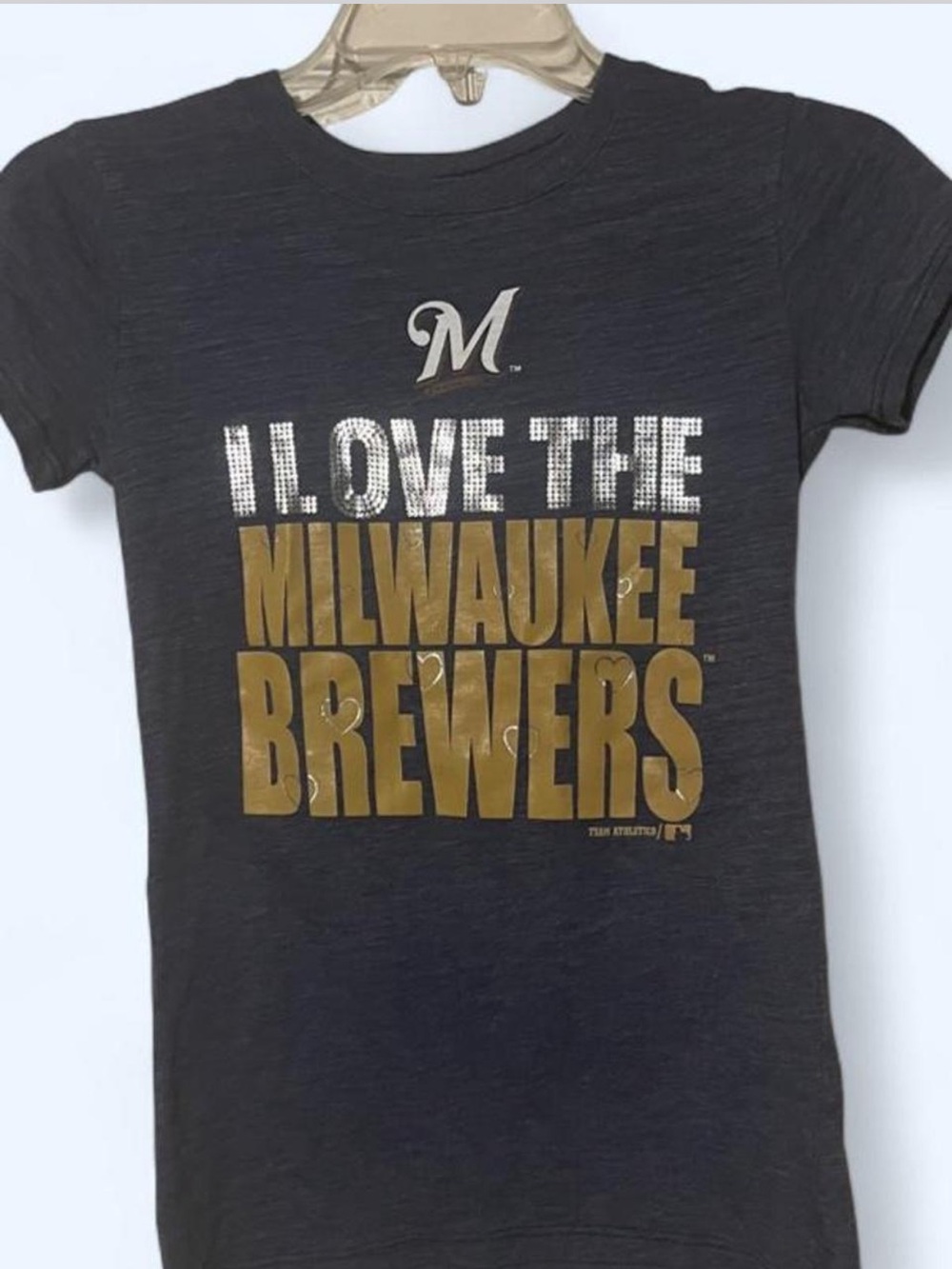 Kids' navy/grey Milwaukee brewers  Tee
